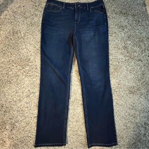 Talbots Women's Straight Leg Jeans in Dark Blue Wash